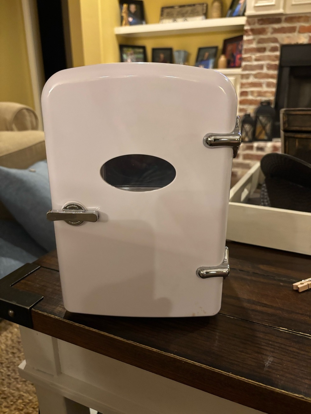 Compact Mini Fridge - White with Chrome Accents